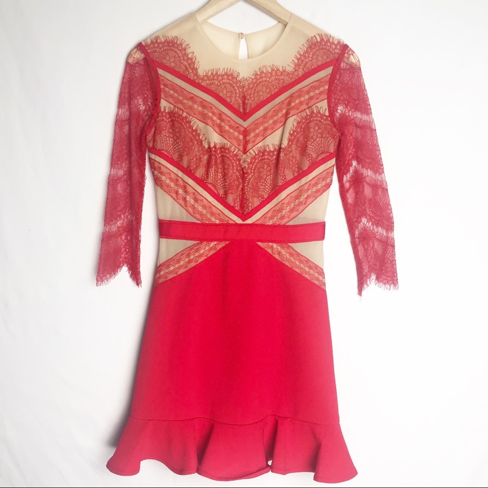 THREE FLOOR x REVOLVE Red Lace Cocktail Dress - Picture 2 of 9